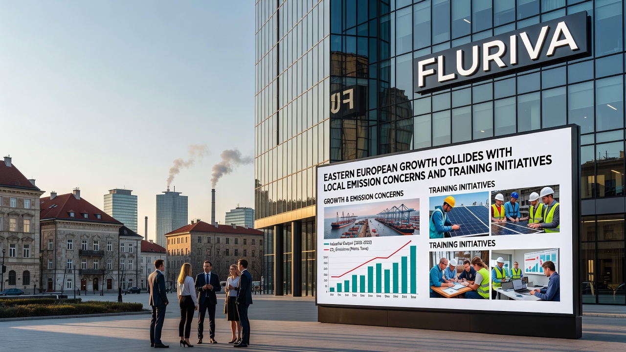 Fluriva employees participating in environmental compliance training session at a Romanian facility